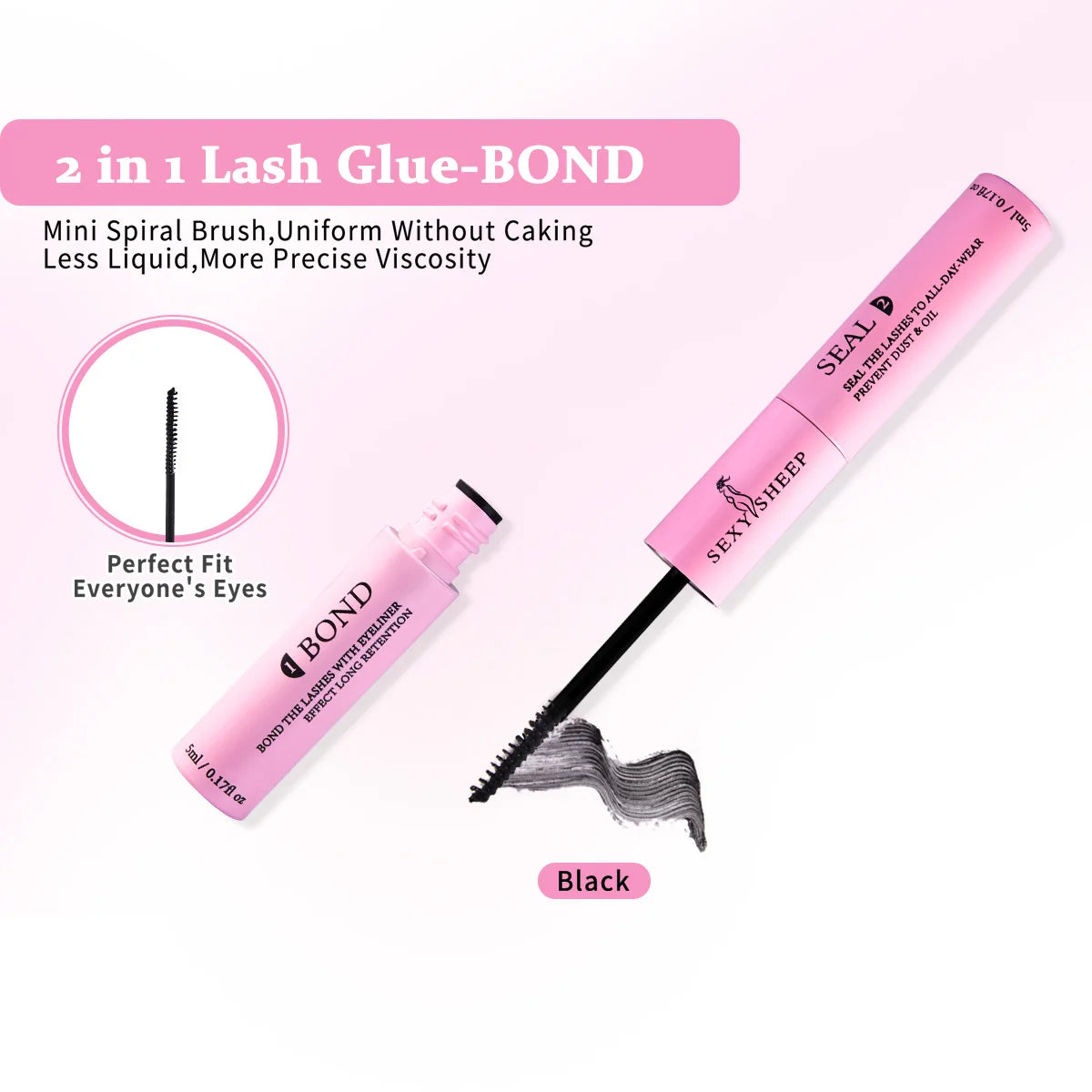 Extensions de cils DIY en grappes 40D/60D, cils segmentés en queue de pie, cils individuels avec colle et dissolvant pour cils