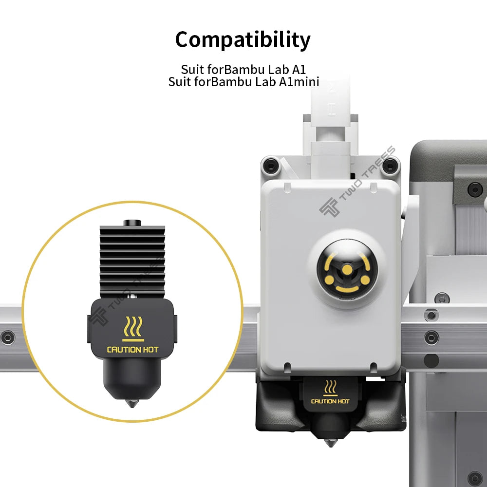 Kit Hotend pour Bambu Lab A1/A1 Mini, ensemble de buse à haute vitesse en acier trempé 0,2/0,4/0,6/0,8 mm, pièce d'imprimante 3D