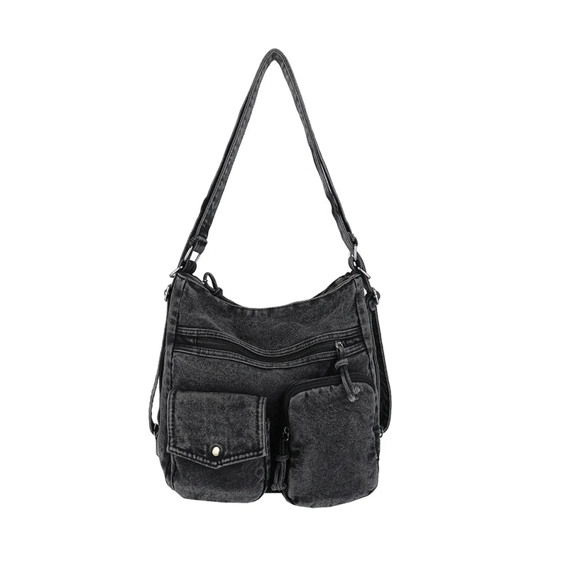Sac Bandoulière Femme Luxe Casual | Grand Fourre-Tout en Denim Premium