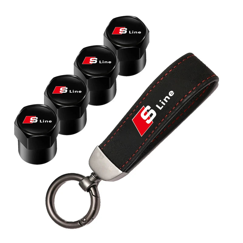 Capuchons de valve de roue de voiture Audi / Porte-clés pour Audi Sline A1 A2 A3 A4 A5 A6 A7 A8 Q1 Q2 Q3 Q4 Q5 Q6 Q7 Q8