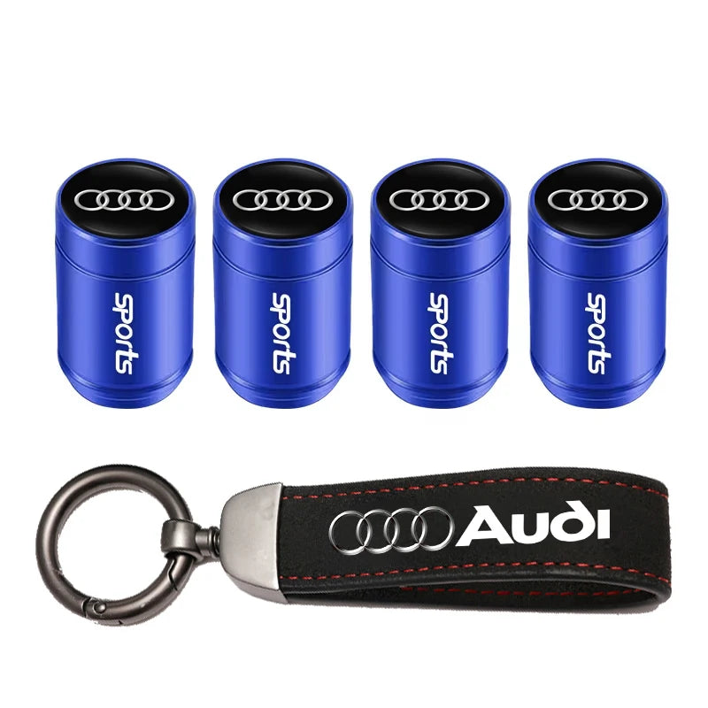 Capuchons de valve de roue de voiture Audi / Porte-clés pour Audi Sline A1 A2 A3 A4 A5 A6 A7 A8 Q1 Q2 Q3 Q4 Q5 Q6 Q7 Q8