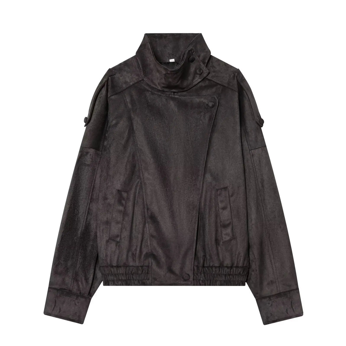Veste Motarde en Similicuir Grainé — Style Luxe Automne