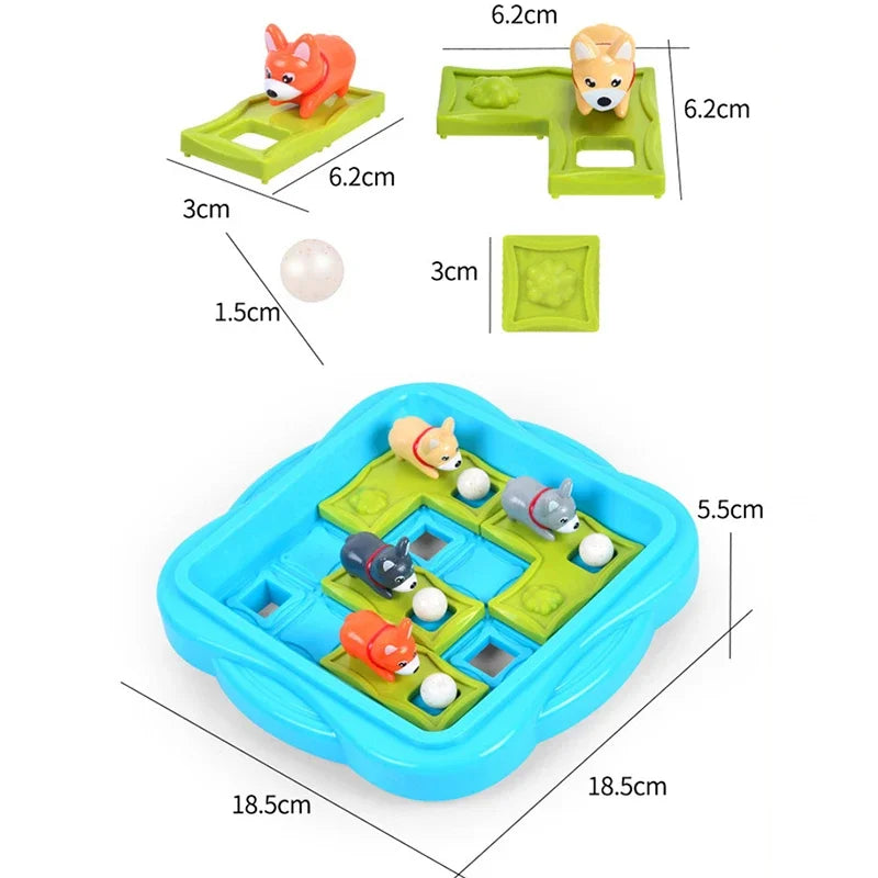 Jouet Éducatif Puzzle QI pour Enfants & Chiot – Jeu de Logique Thème Animal