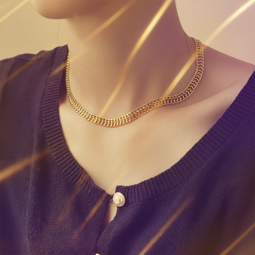Bijoux Femme Acier Inoxydable 316L | Minimalisme Japonais & Coréen | Chaîne Épaisse Breloque