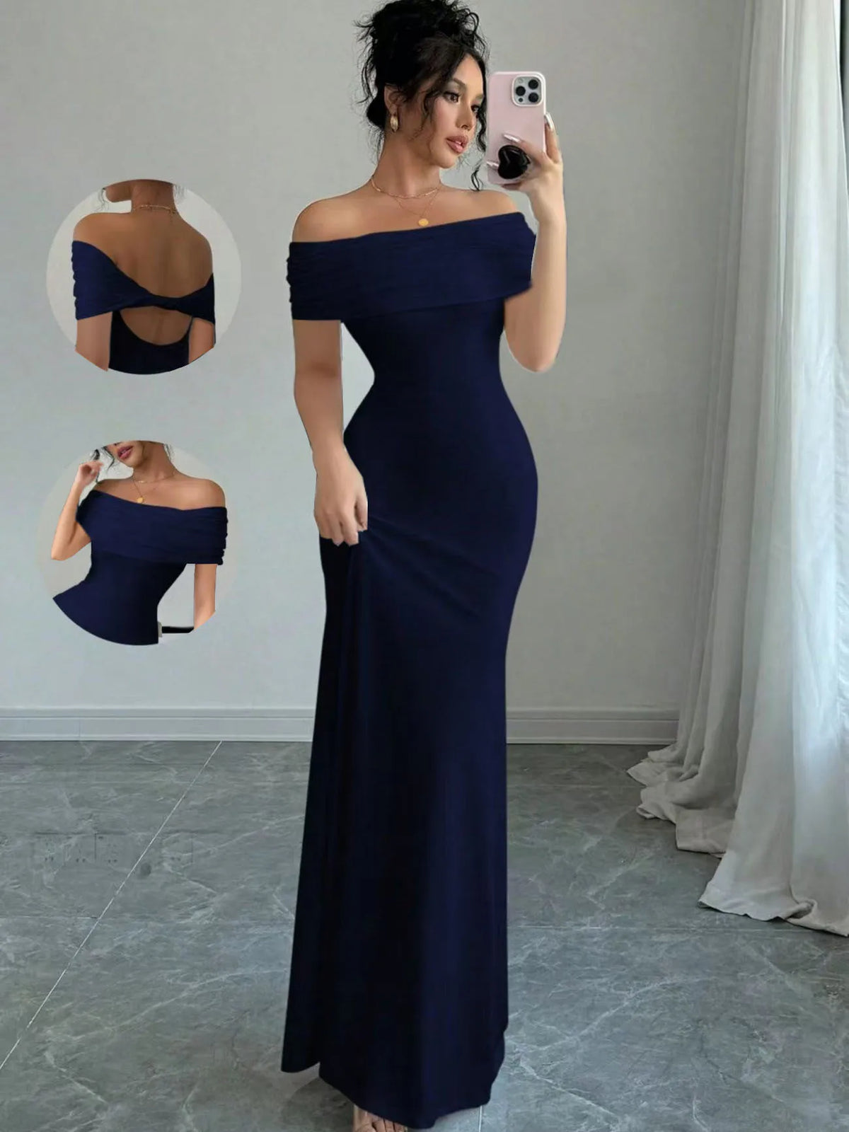 Robe de Soirée Épaules Dénudées | Robe Moulante Élégante Femme