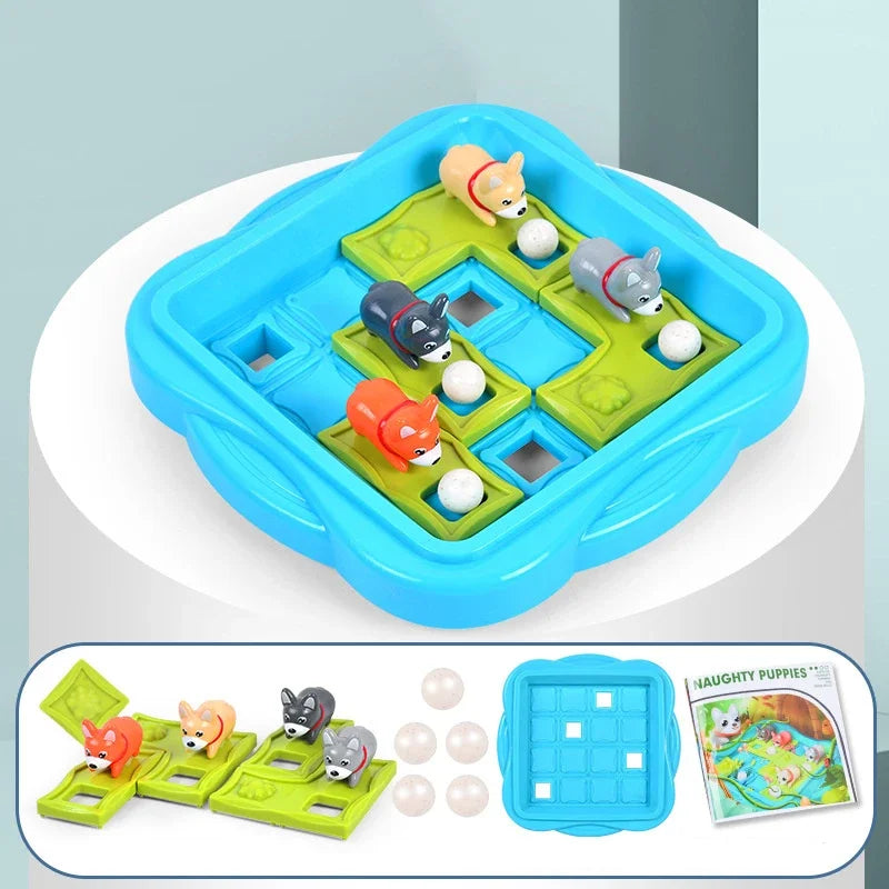 Jouet Éducatif Puzzle QI pour Enfants & Chiot – Jeu de Logique Thème Animal