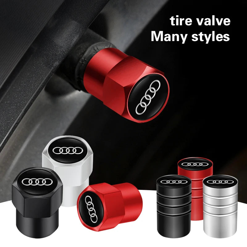 Capuchons de valve de roue de voiture Audi / Porte-clés pour Audi Sline A1 A2 A3 A4 A5 A6 A7 A8 Q1 Q2 Q3 Q4 Q5 Q6 Q7 Q8