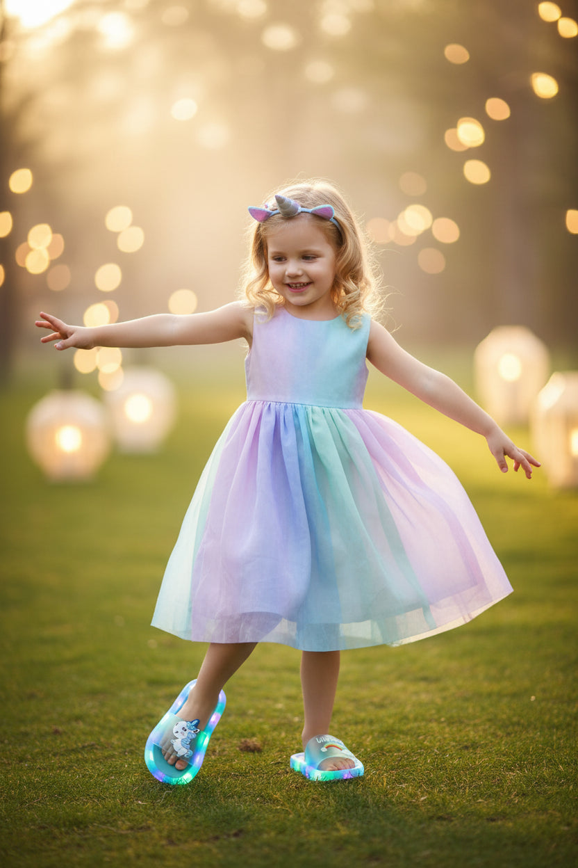 Pantoufles Lumineuses Licorne Enfant | Chaussures LED Fille Garçon