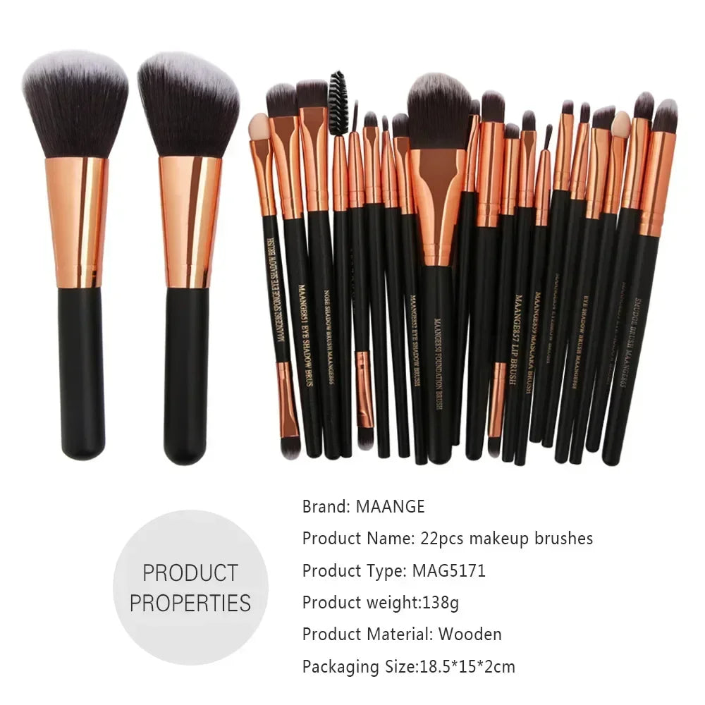 Kit Pinceaux Maquillage Professionnel – 3, 13 ou 22 Pièces | Femme