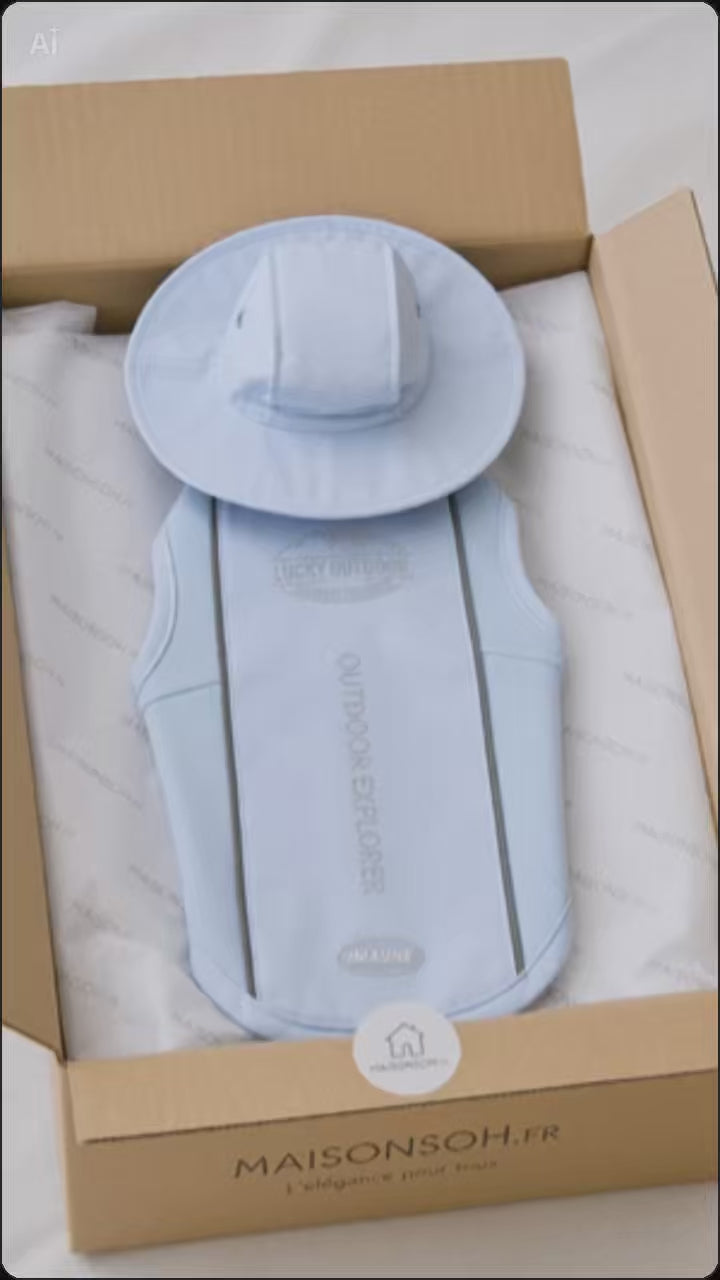 Ensemble Solaire Chien — Manteau & Chapeau Anti-UV