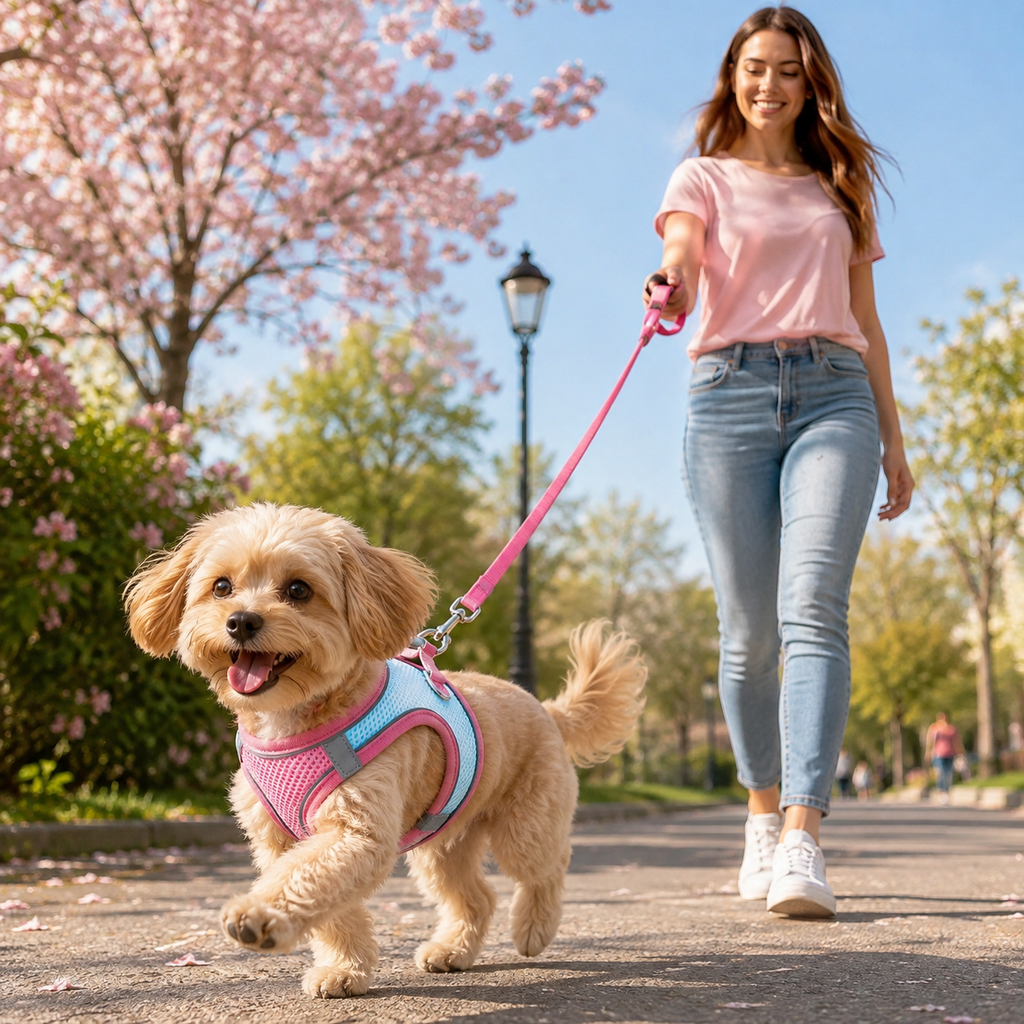 Harnais Réfléchissant Premium pour Chat & Petit Chien | Laisse Incluse | Réglable