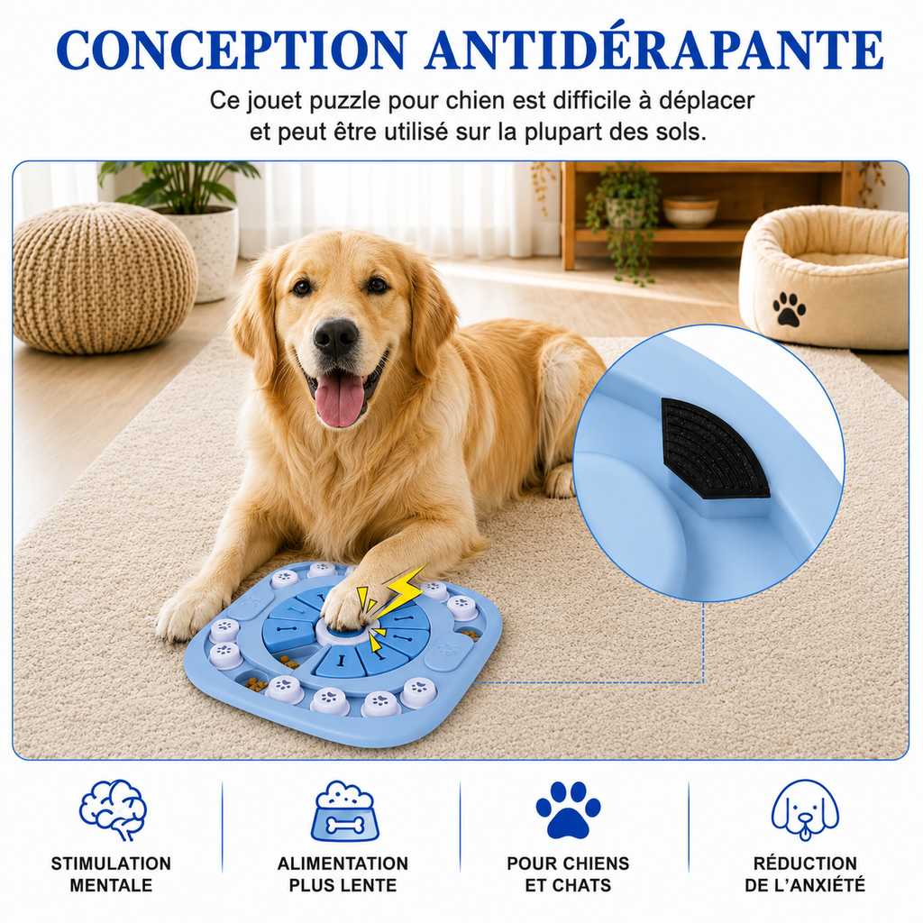 Jouet Puzzle Interactif pour Chien – Distributeur de Friandises Éducatif