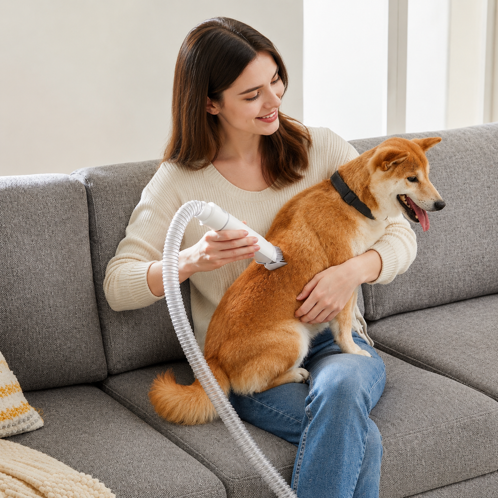 Kit de Toilettage JHK | Aspirateur & Tondeuse Sans Fil pour Chiens et Chats