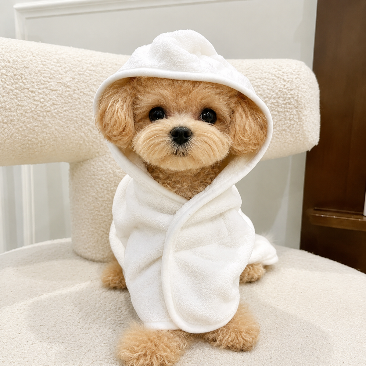 Peignoir Séchage Rapide pour Chien & Chat — Microfibre Douce à Capuche