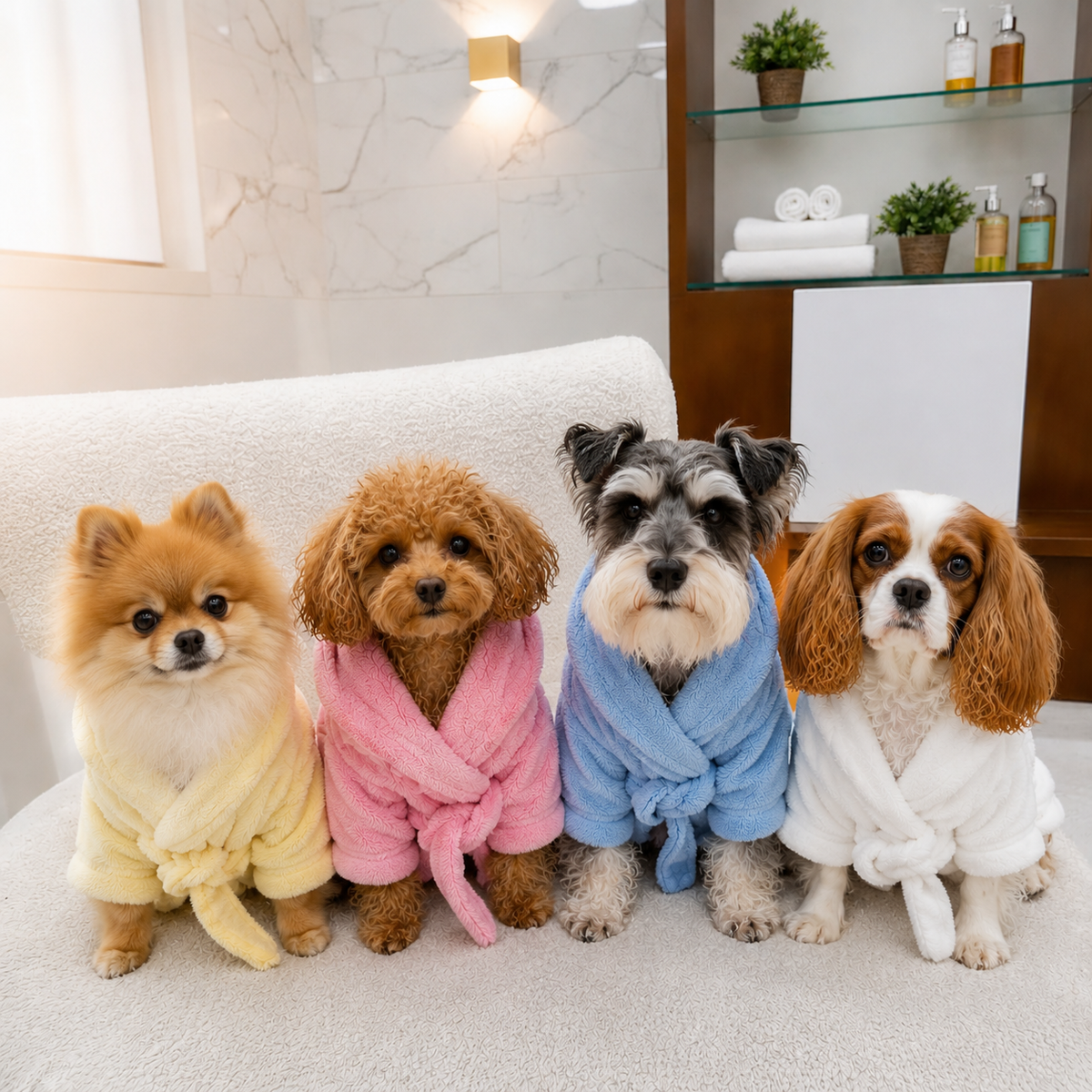 Peignoir Séchage Rapide pour Chien & Chat — Microfibre Douce à Capuche