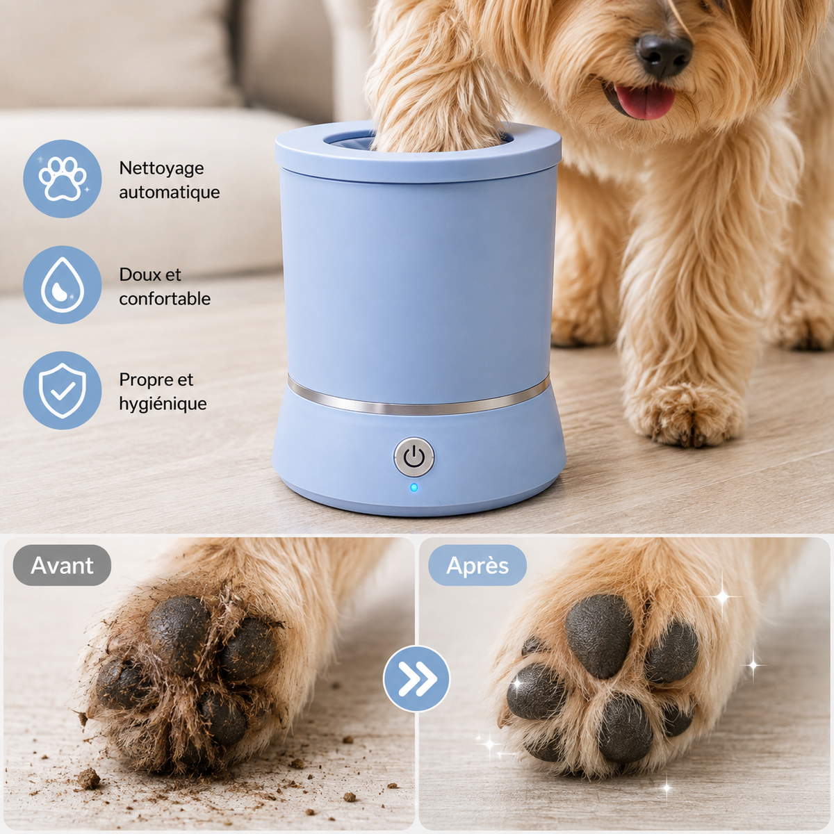 Nettoyeur de Pattes Électrique pour Chien | Masseur USB Rechargeable
