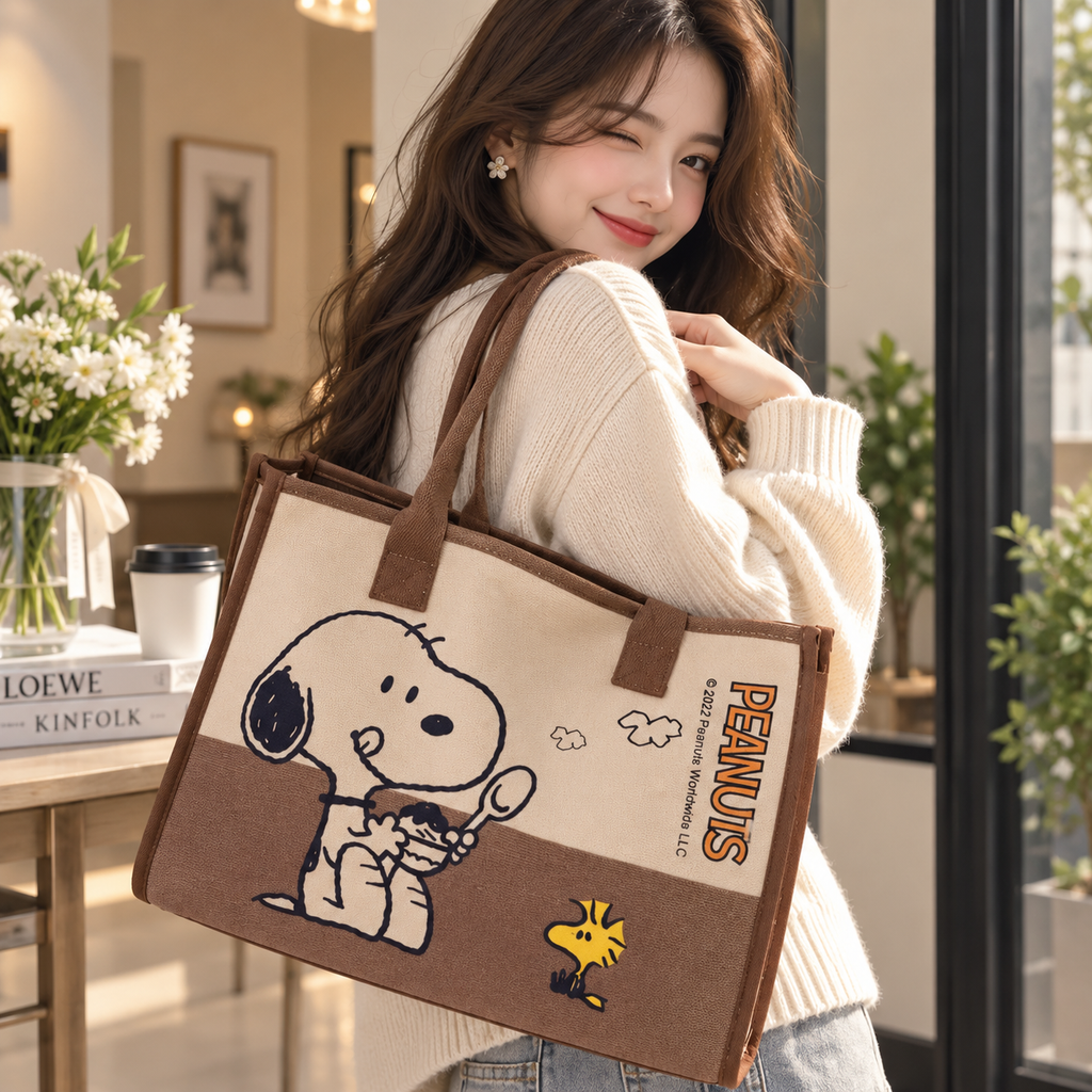 Sac Cabas Toile Snoopy – Grande Capacité