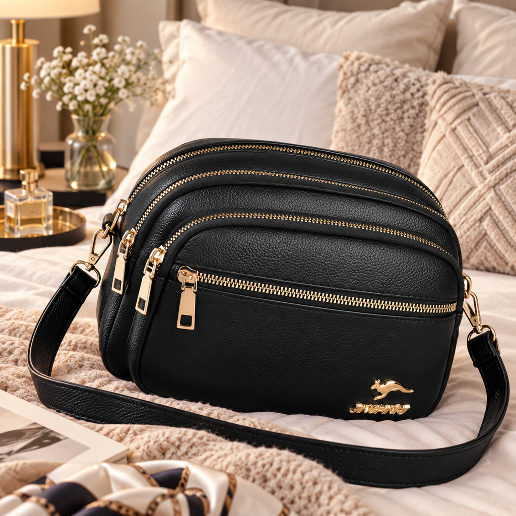 Sac à Main Cuir Souple – Multi-Poches & Luxe