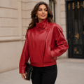 Veste Motarde en Similicuir Grainé — Style Luxe Automne