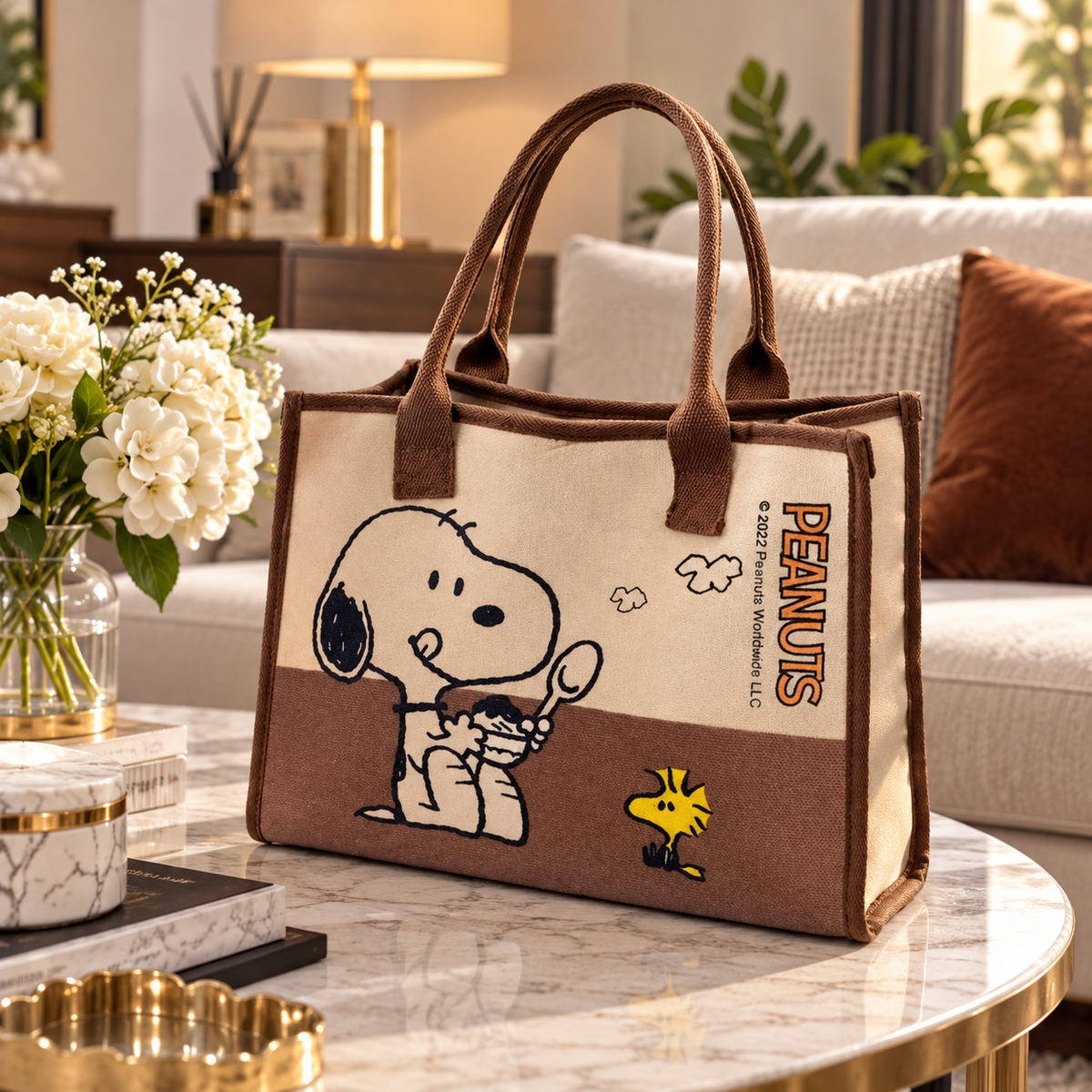 Sac Cabas Toile Snoopy – Grande Capacité